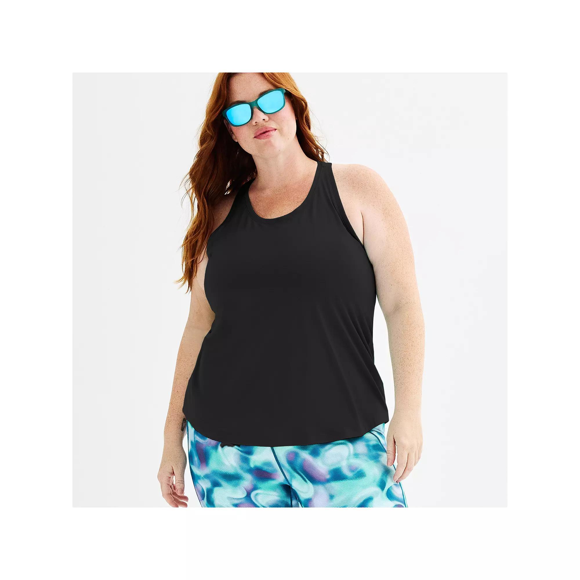 Plus Size Tek Gear® Racerback Tank Top, Women's, Size: 2XL, Mineral Black Product Image