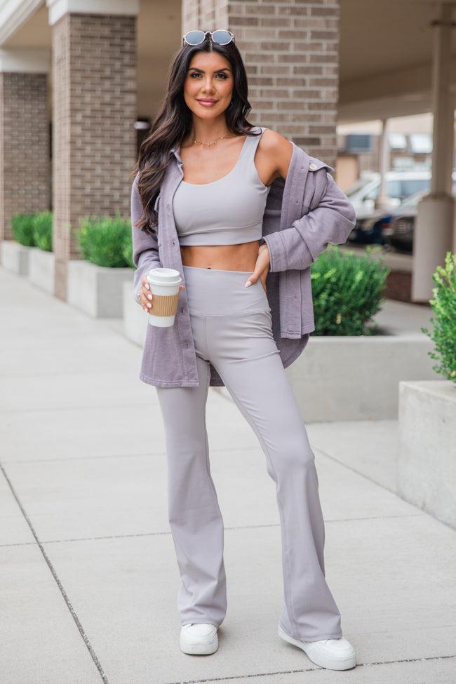 Learn As You Go Taupe Acid Wash Knit Shacket FINAL SALE Product Image