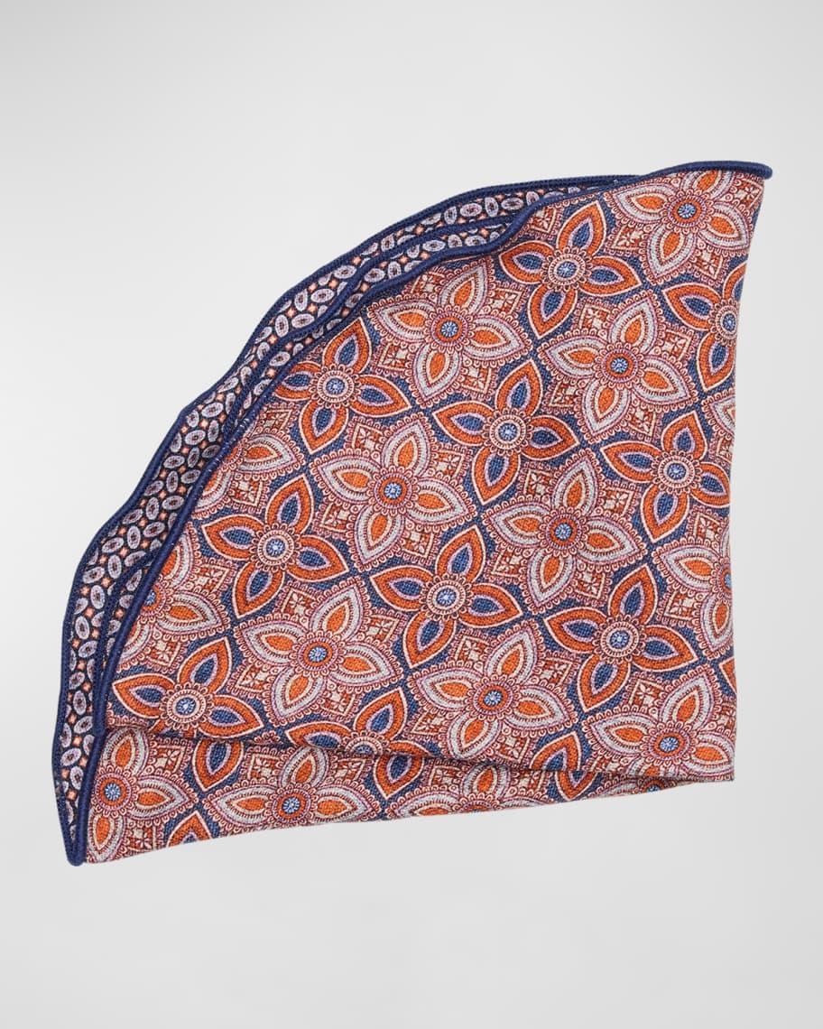 Men's Silk Reversible Geometric-Paisley Pocket Circle Product Image