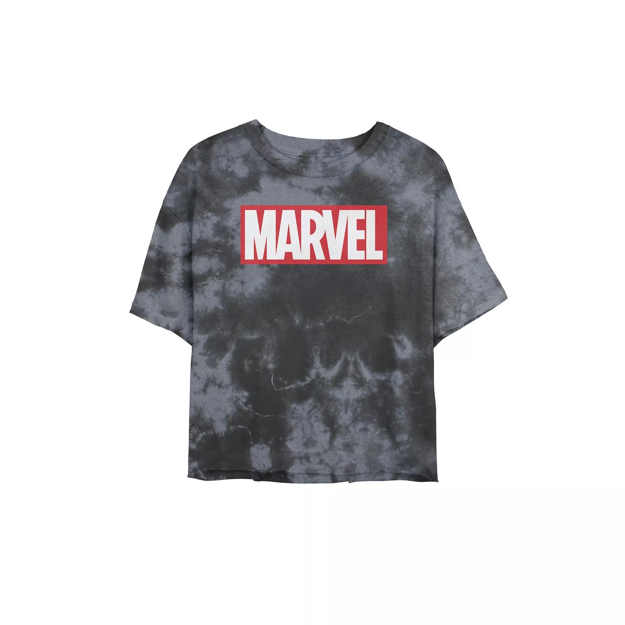 Juniors' Marvel Classic Bold Logo Tee, Girl's, Size: XL, Black Grey Product Image
