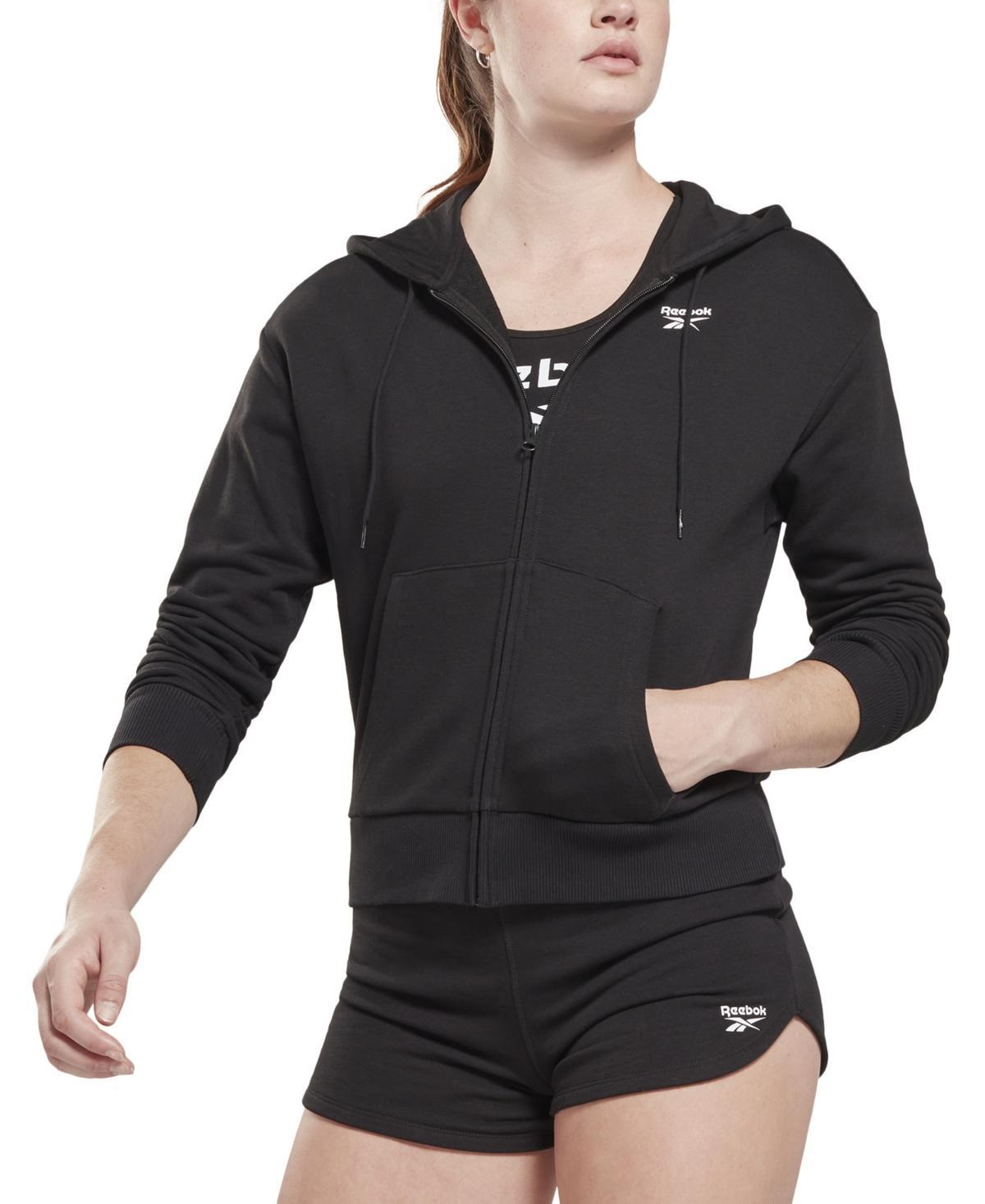 Reebok Womens Reebok French Terry Full-Zip - Womens Black Product Image