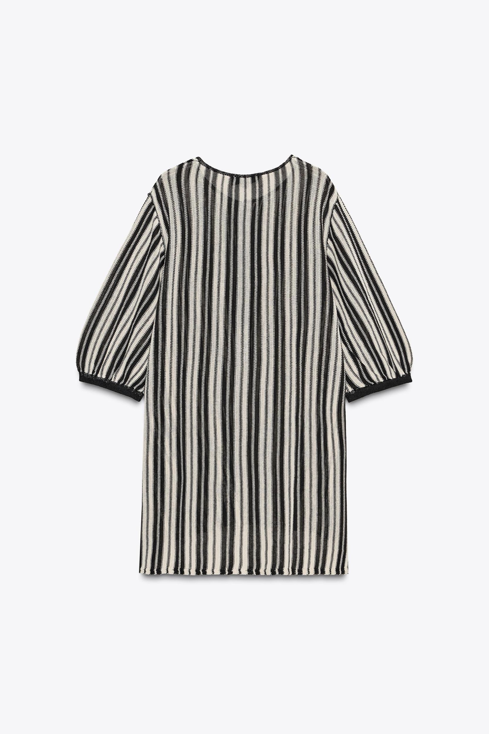 STRIPED KNIT TOP WITH LINEN Product Image
