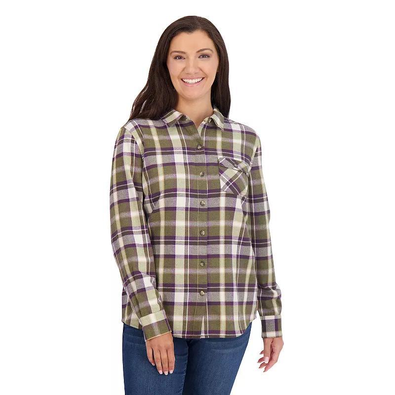 Womens ZeroXposur Lisbon Flannel Shirt Brown Plaid Product Image