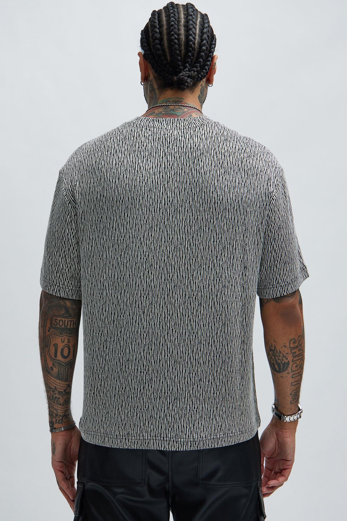 Leon Relaxed Textured Tee - Black/combo Product Image