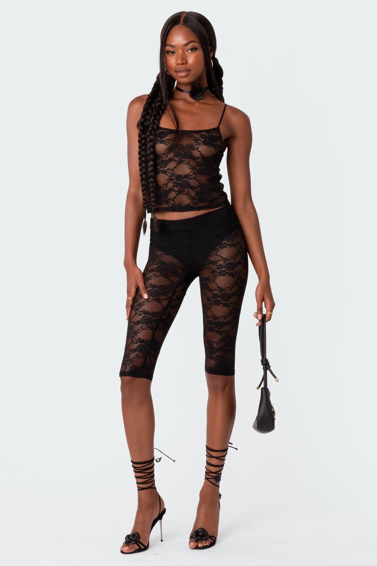 Gianna Sheer Lace Tank Top Product Image