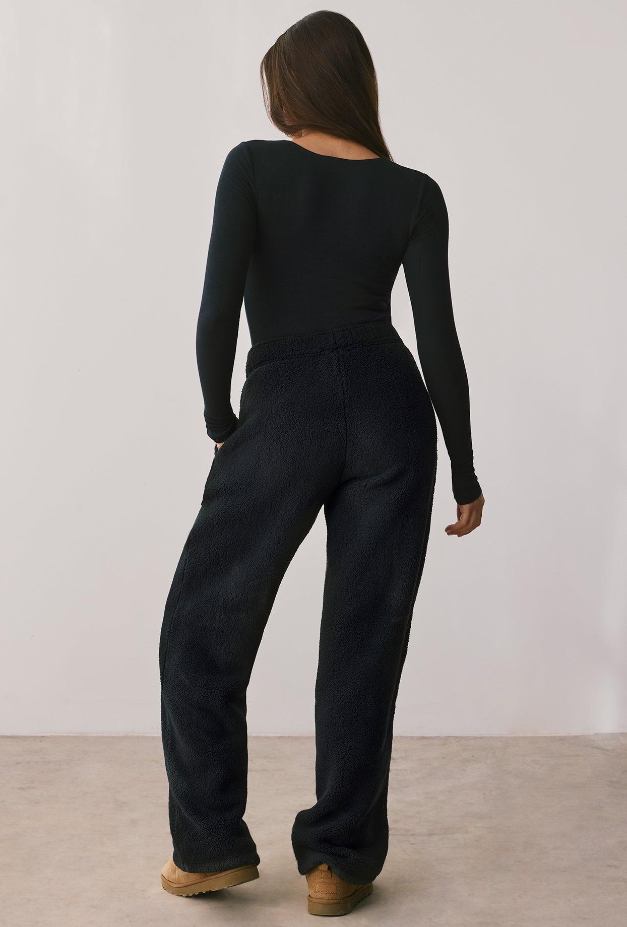 Modal Rib Long Sleeve Crop Top in Onyx Product Image