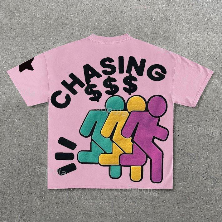 Chasing Money Graphic Print Cotton T-Shirt Product Image