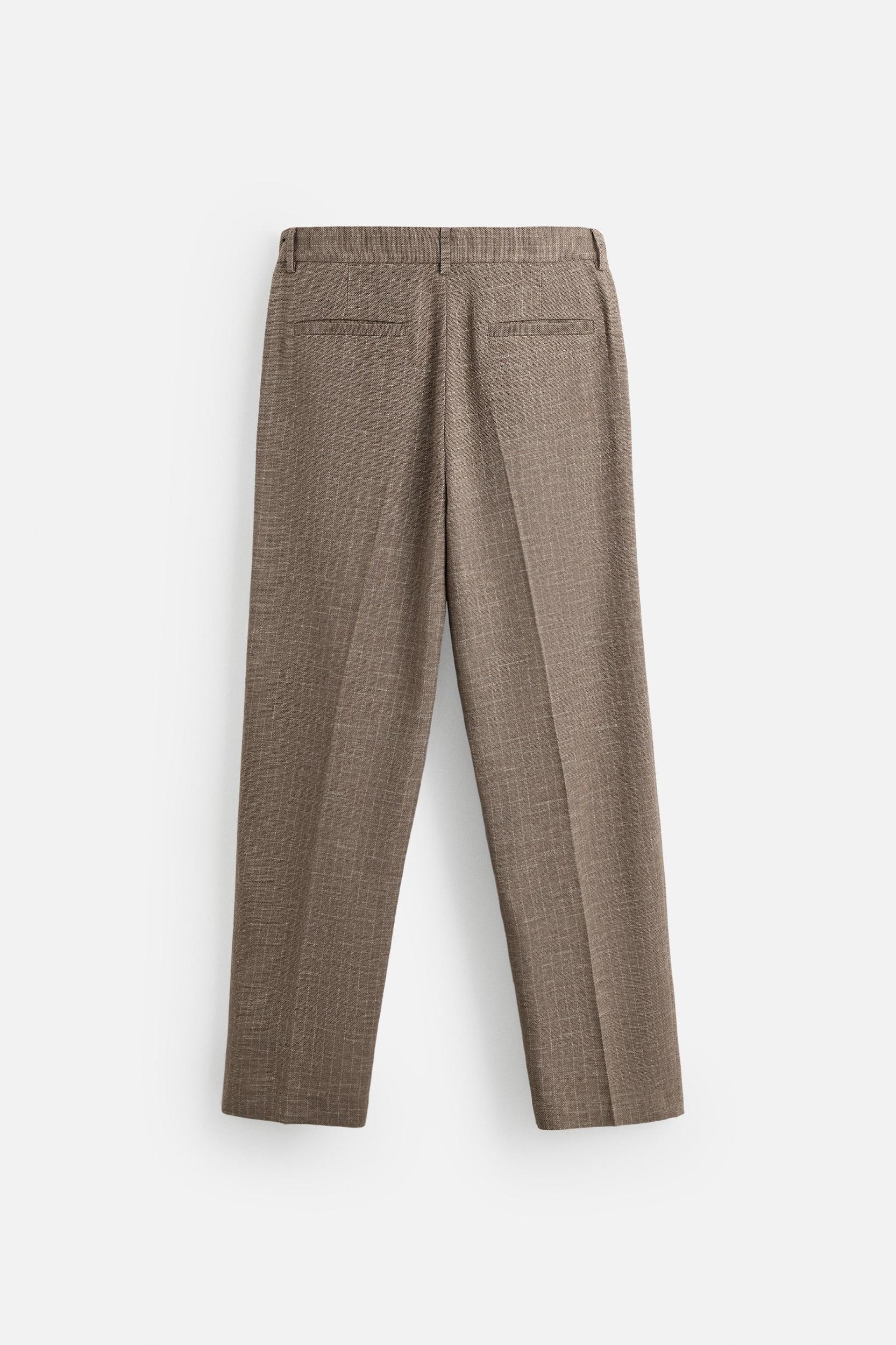 STRIPED TEXTURED SUIT PANTS Product Image