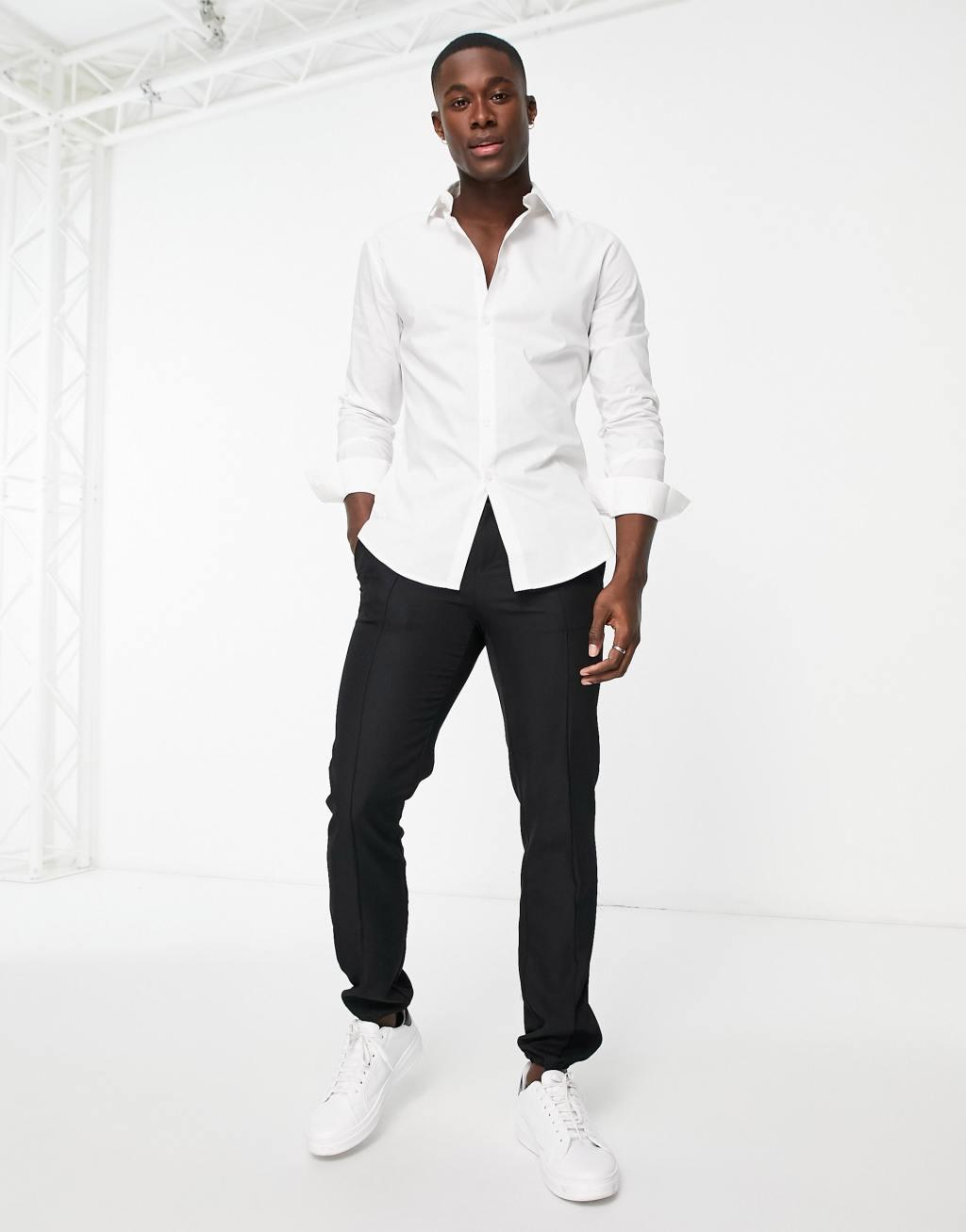 ASOS DESIGN stretch slim fit work shirt Product Image