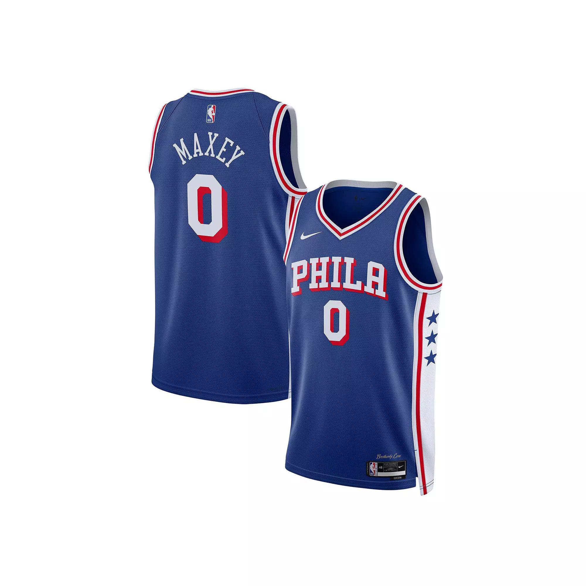 Tyrese Maxey Philadelphia 76ers Icon Edition Nike Mens Dri-FIT NBA Swingman Jersey | DX8620-403 Product Image