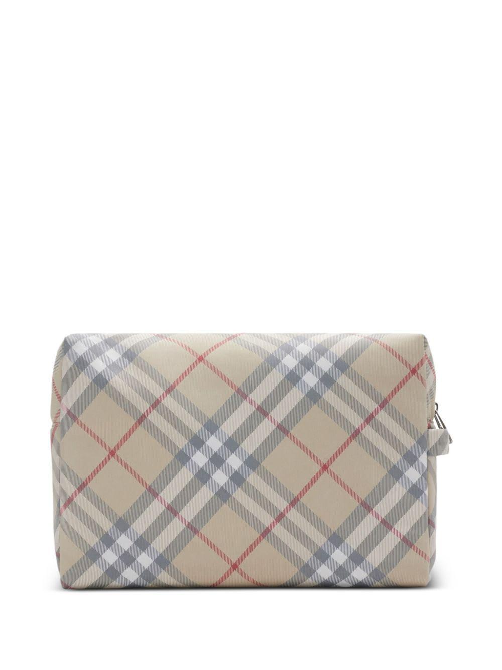 BURBERRY Check Changing Pouch In Neutrals Product Image