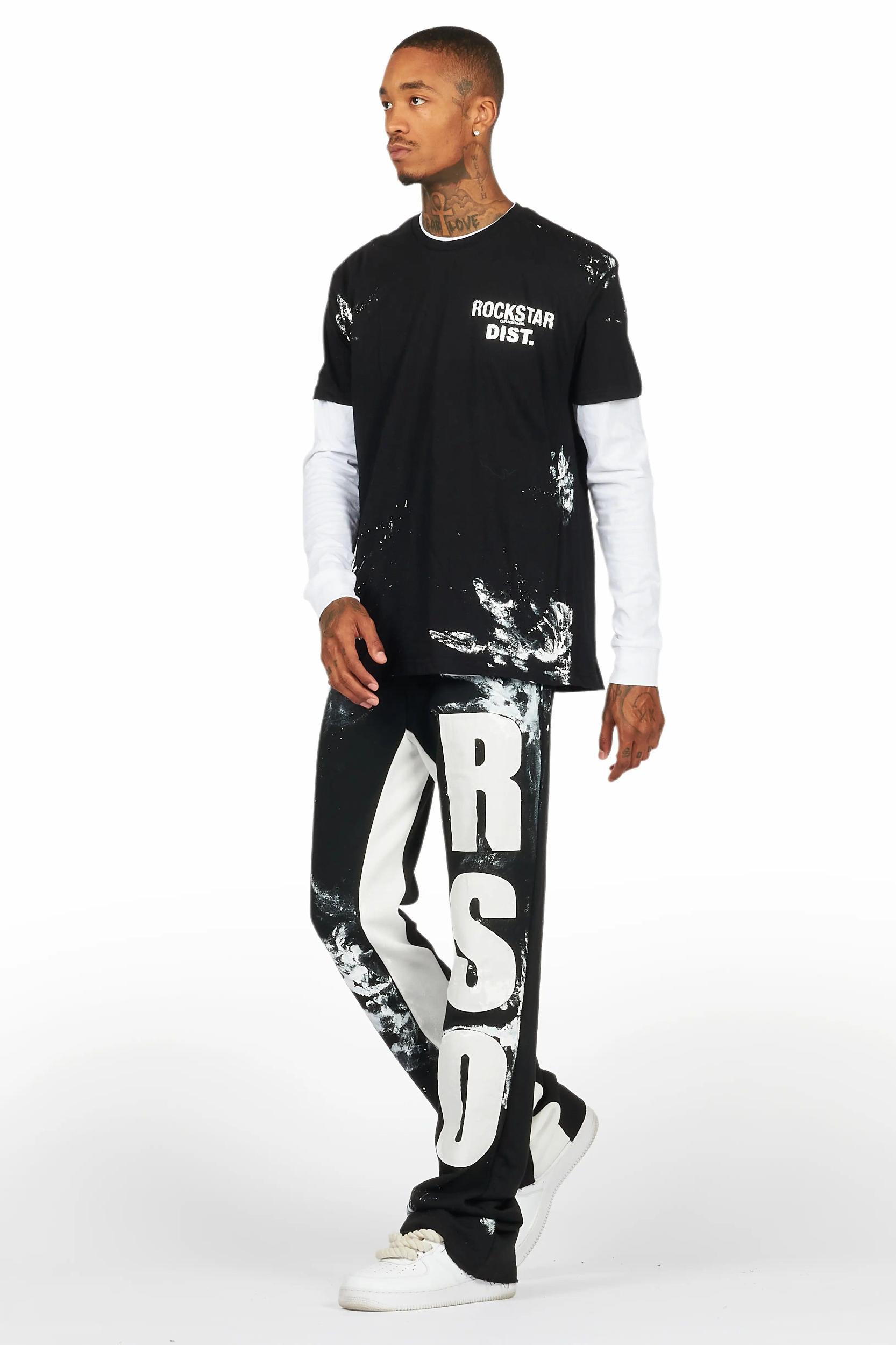 Allard Black/White Double Layer T-Shirt/Baggy Pant Set Male Product Image