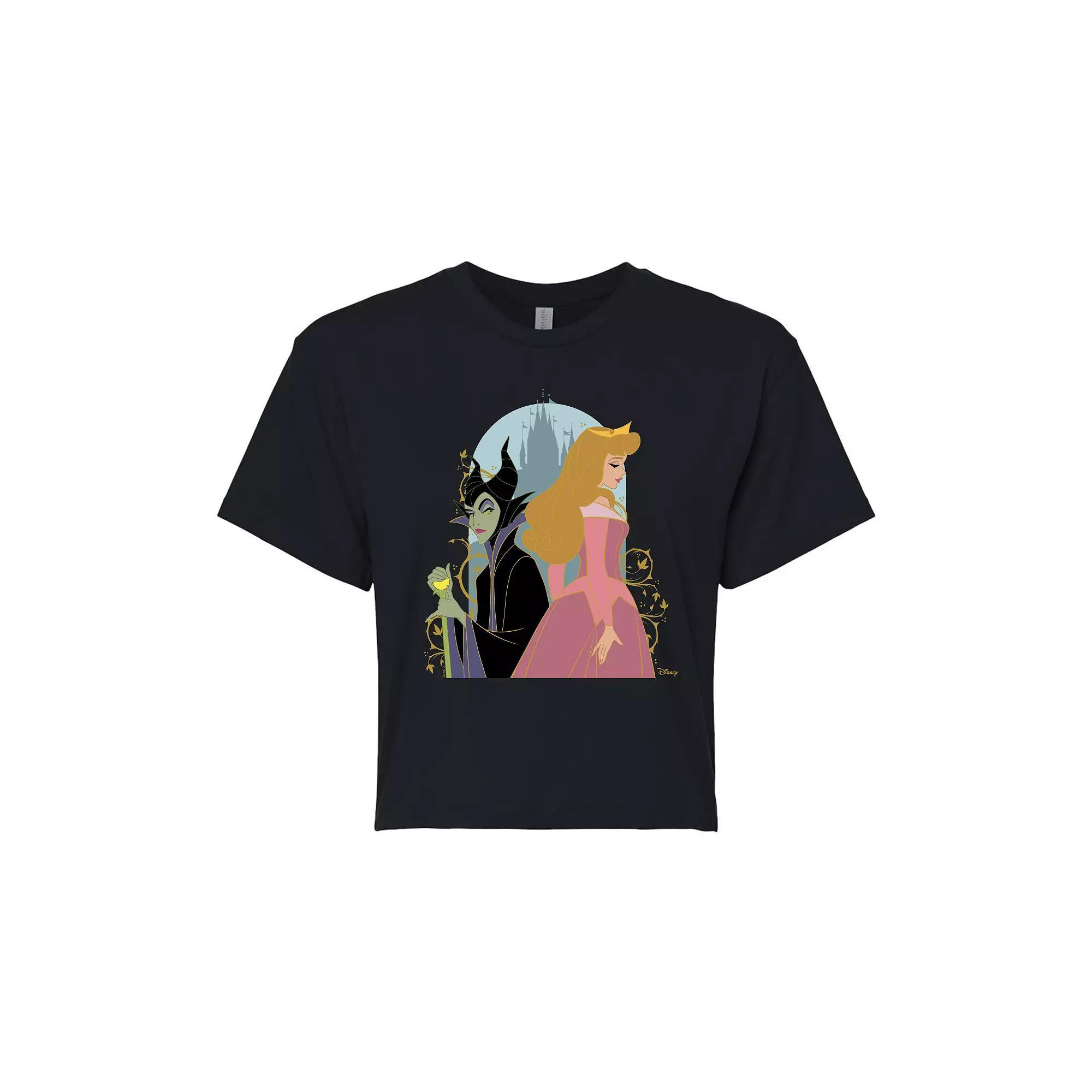 Disney's Sleeping Beauty Maleficent & Aurora Juniors' Cropped Tee, Girl's,  Product Image