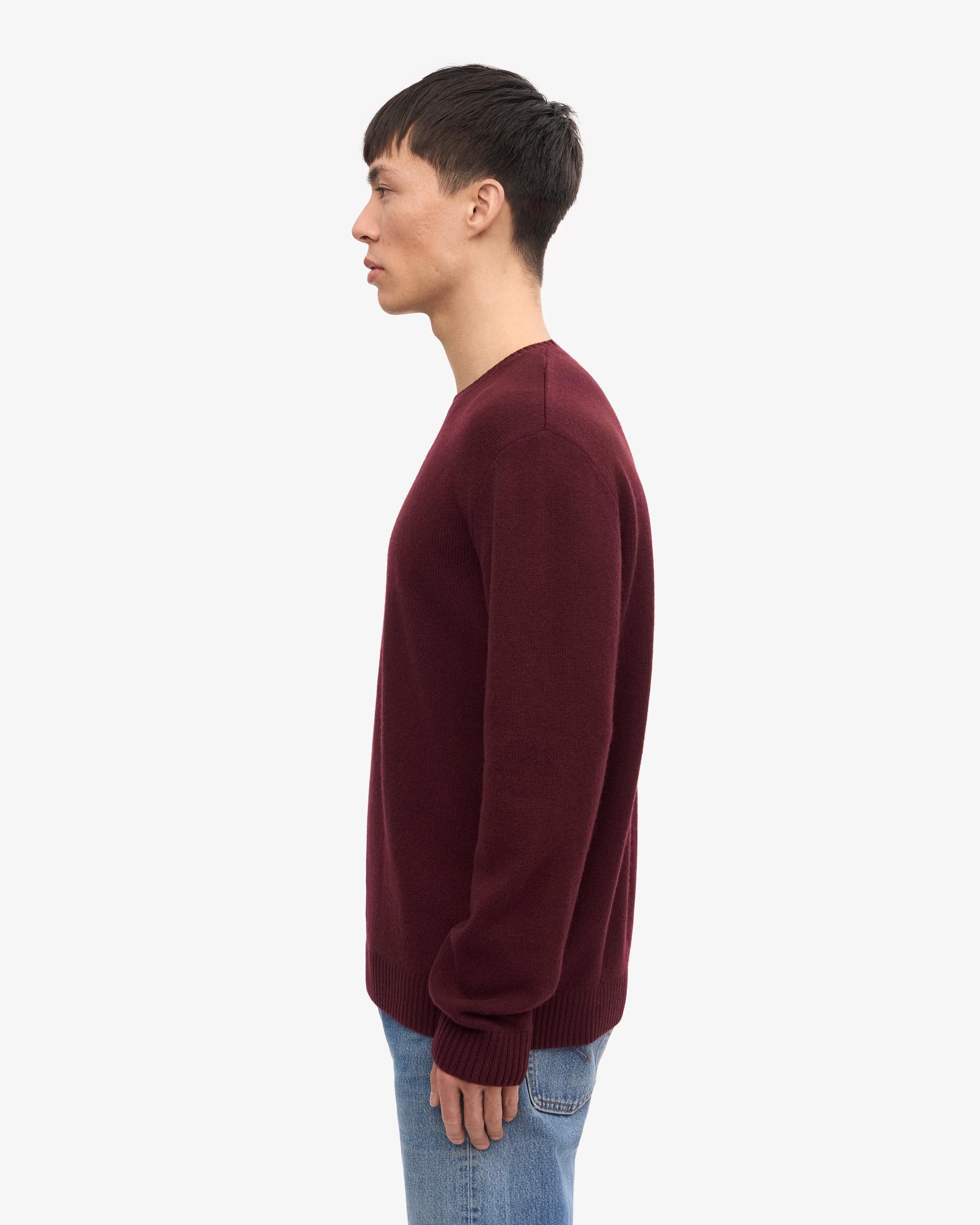 Classic Merino Wool Crew - Oxblood Red Product Image