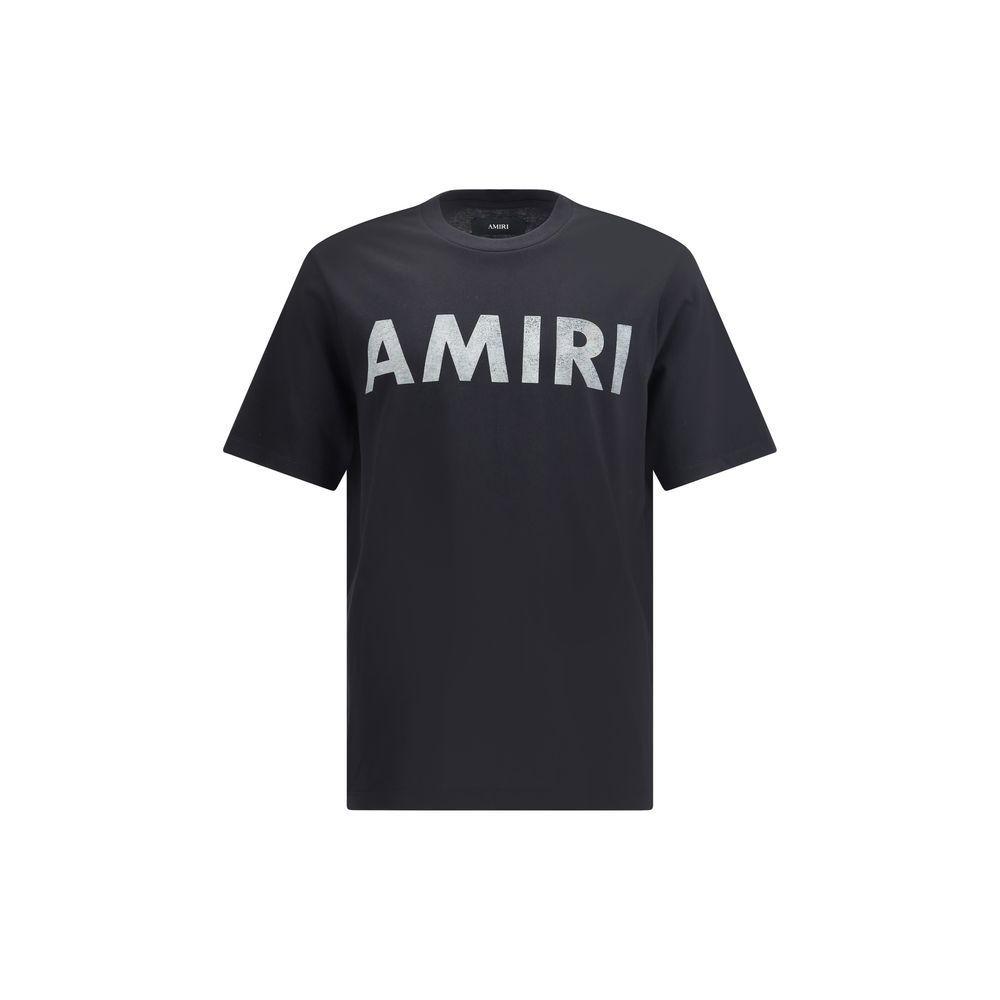 AMIRI Black Cotton T-shirt With Bold Logo Statement Product Image