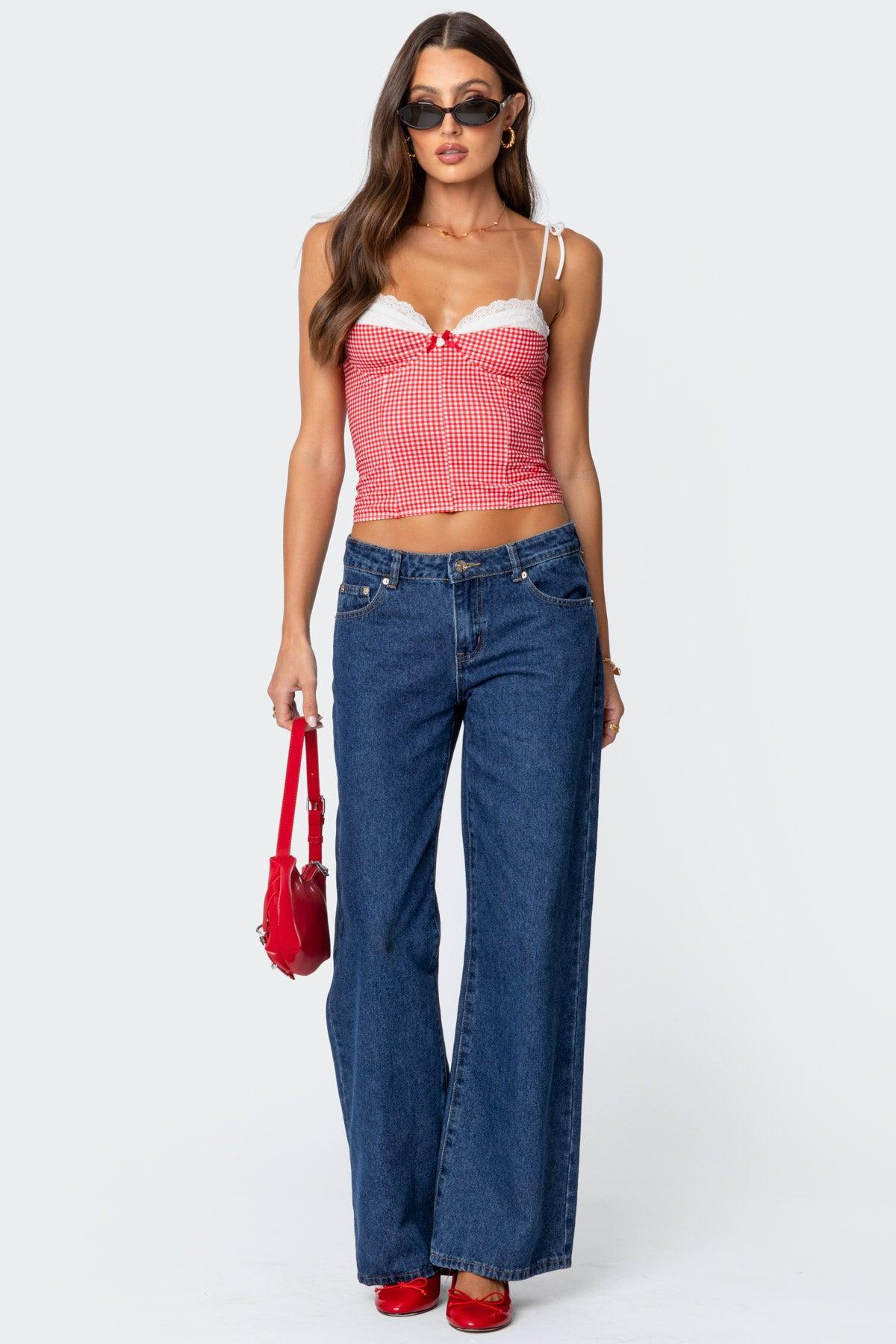 Peekaboo Lacey Gingham Corset Product Image