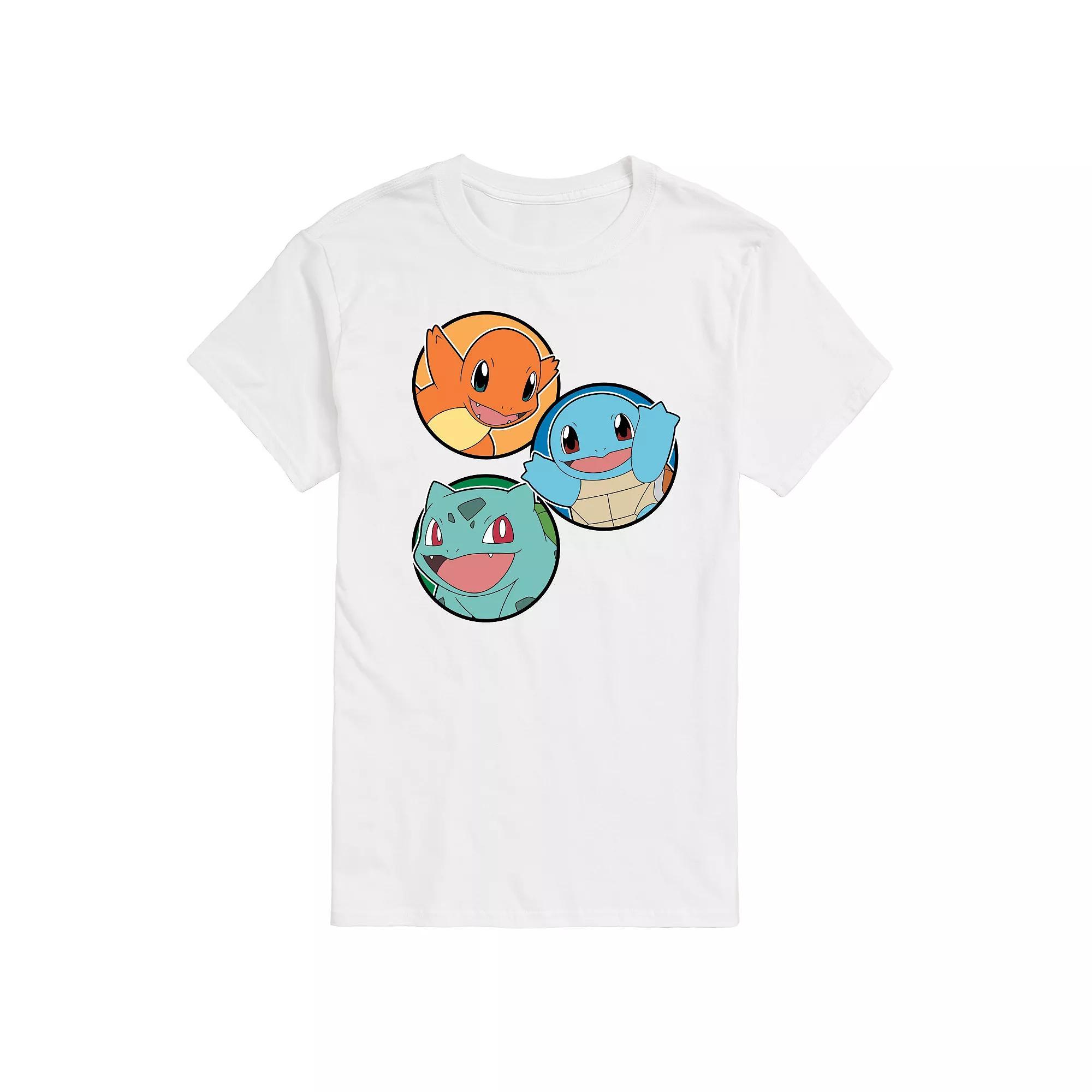 Men's Pokemon Squirtle Bulbasaur Charmander Graphic Tee,  Product Image