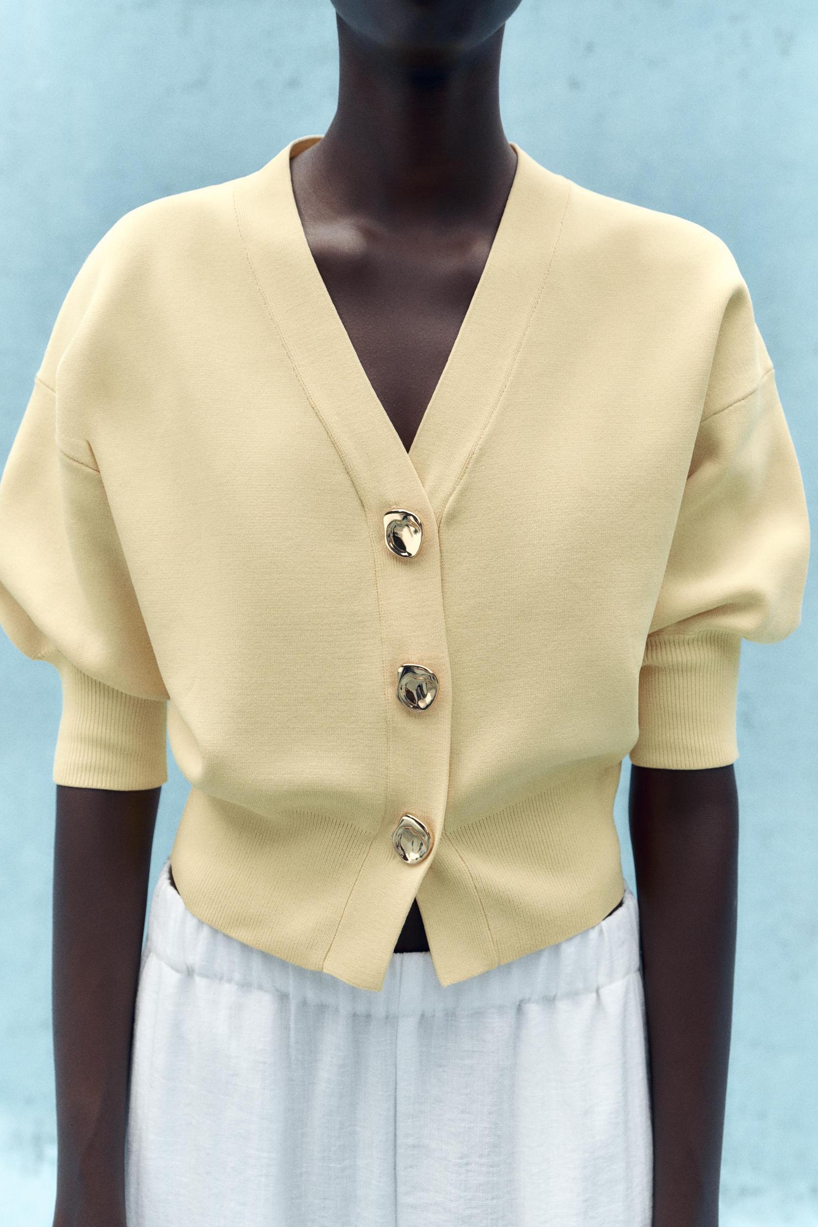 FRENCH SLEEVE KNIT CARDIGAN Product Image