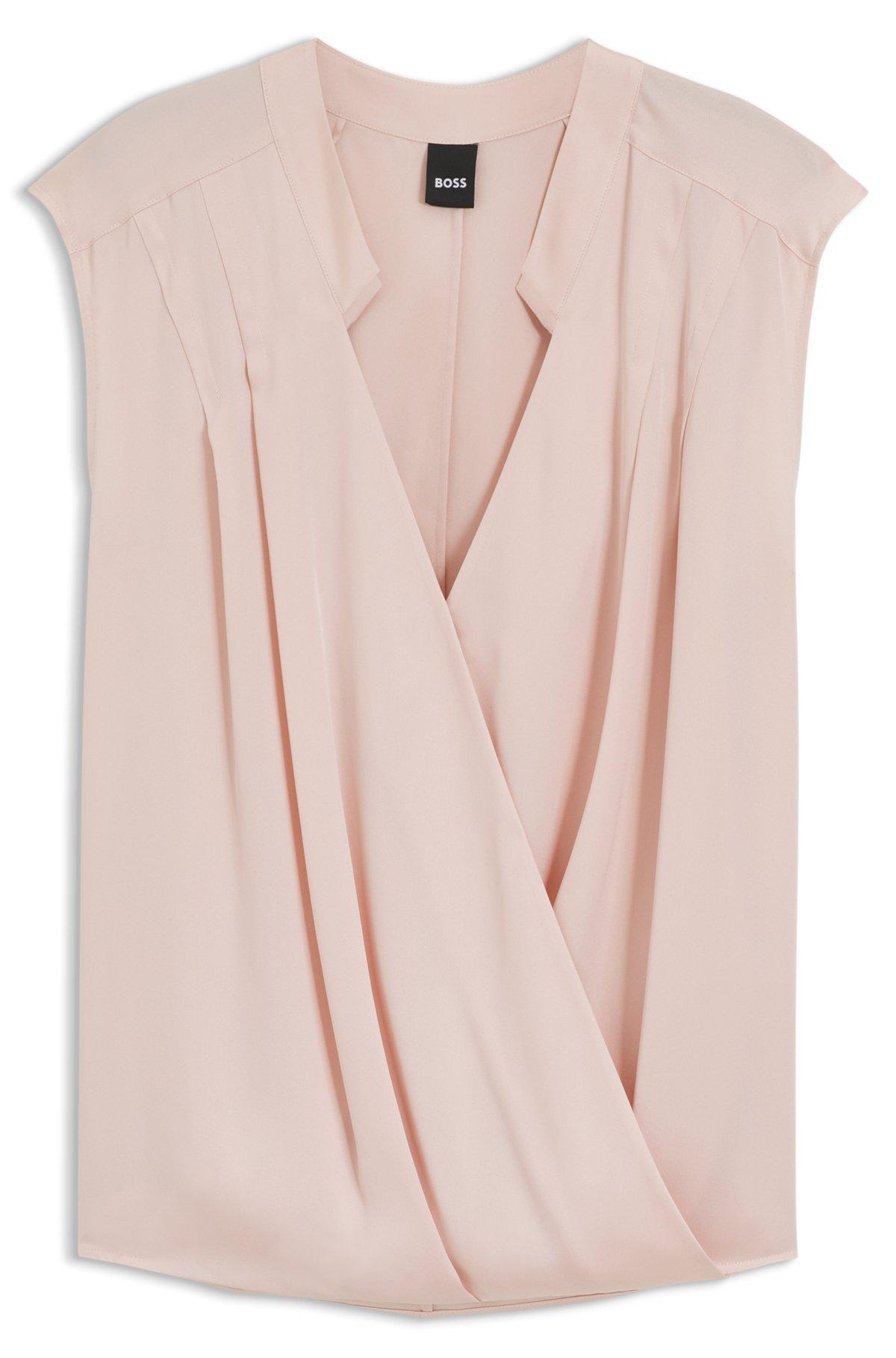 Regular-fit blouse in stretch silk Product Image