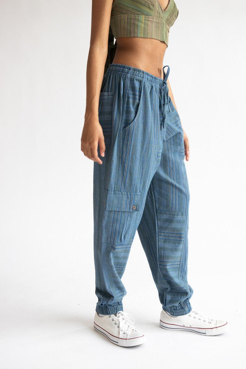 Striped Cargo Joggers Product Image