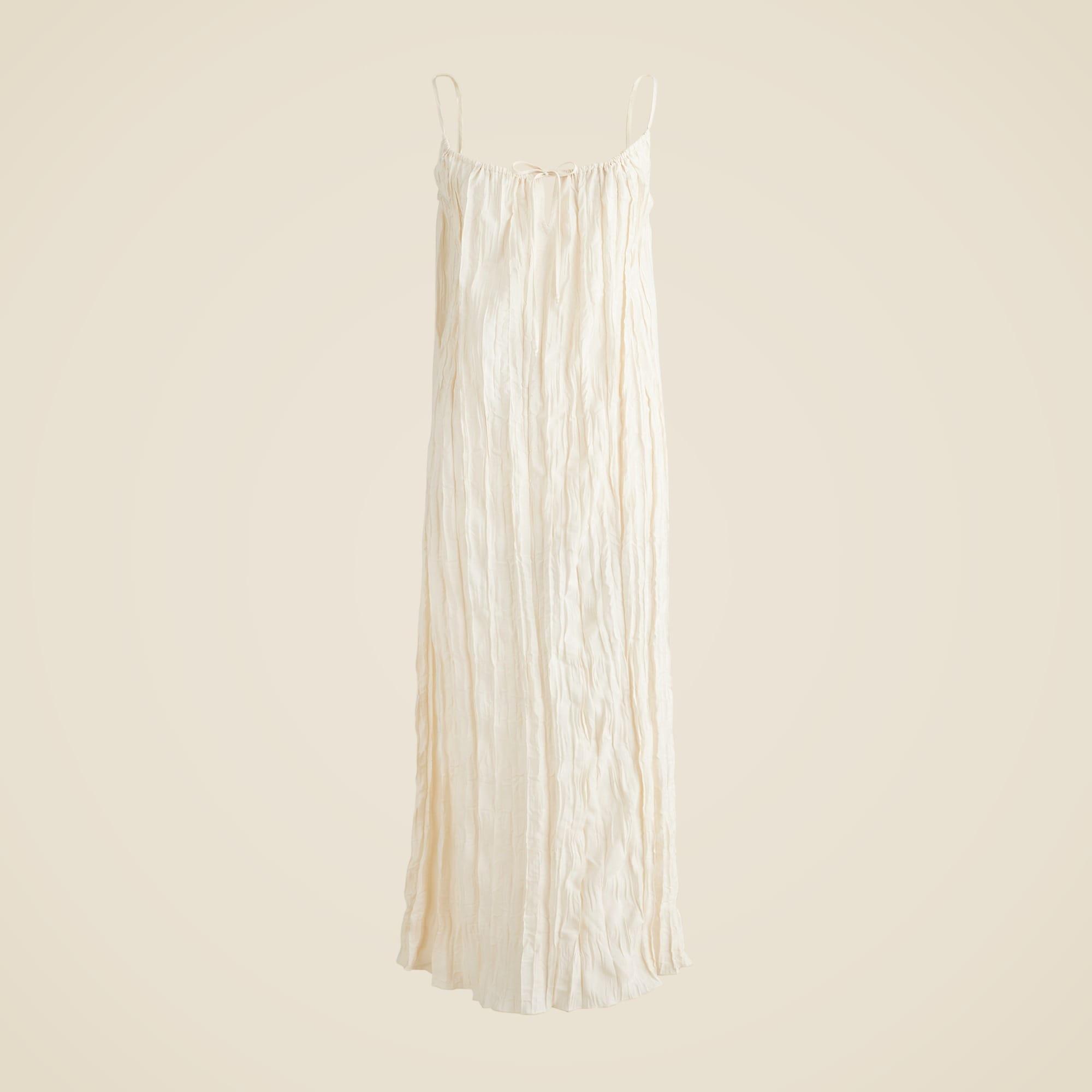 Crinkled side-slit midi dress Product Image