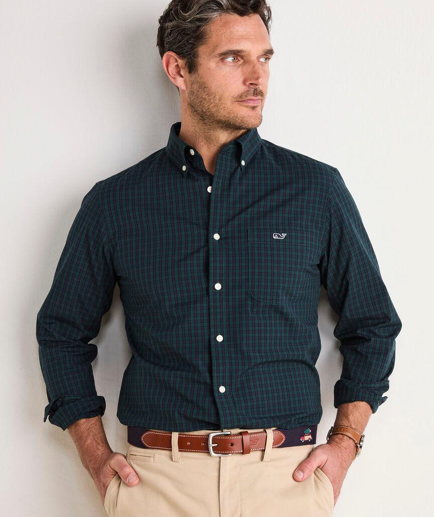 Stretch Poplin Blackwatch Plaid Shirt Product Image