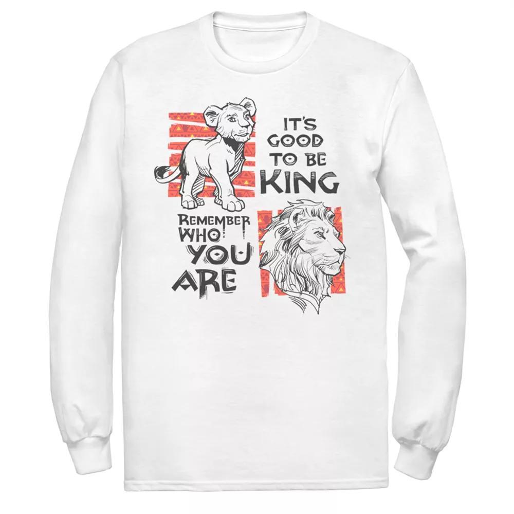Disney's The Lion King Men's Good To Be King Long Sleeve Tee, Size: Medium, White Product Image