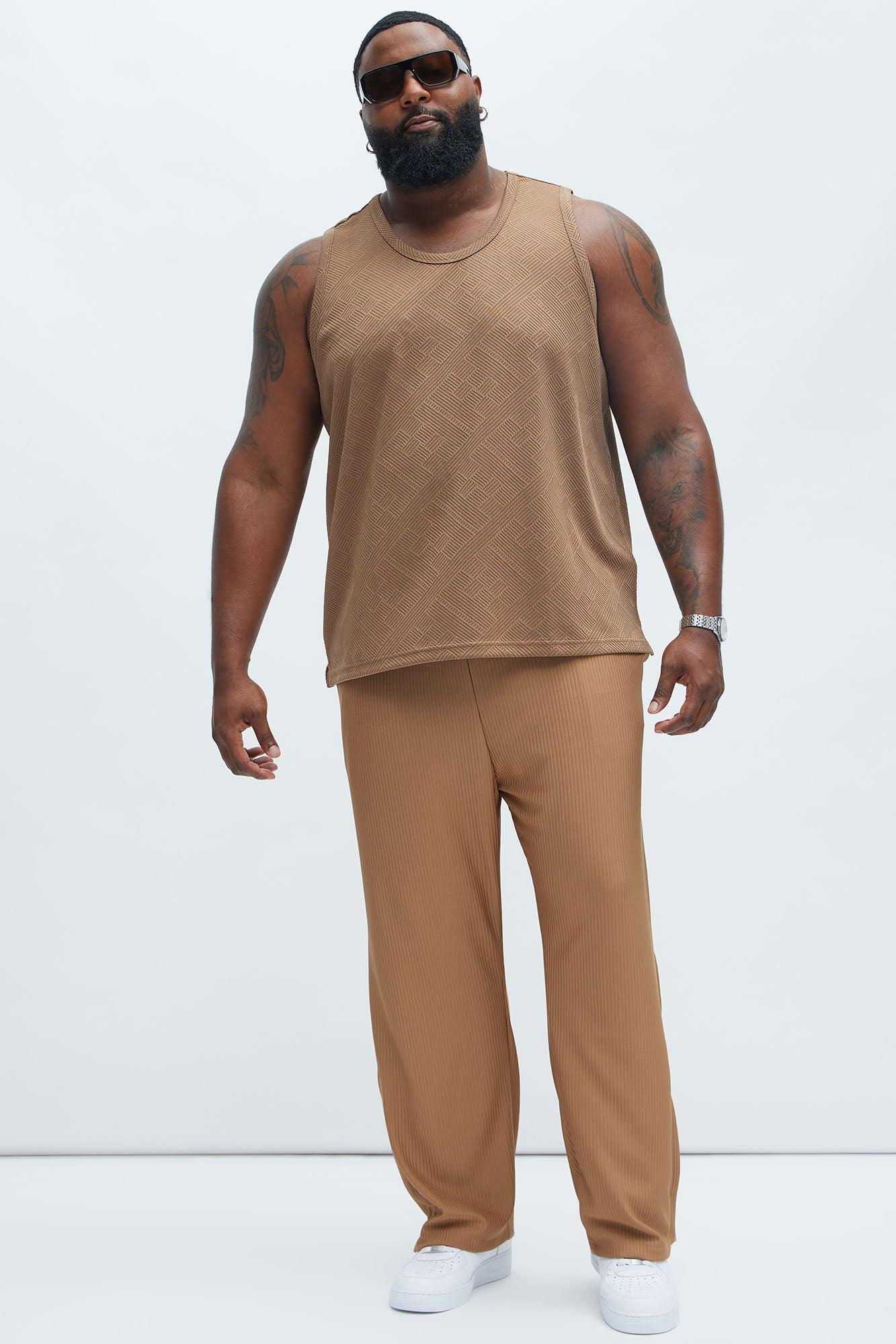 Easton Geo Textured Relaxed Tank Top - Brown Product Image