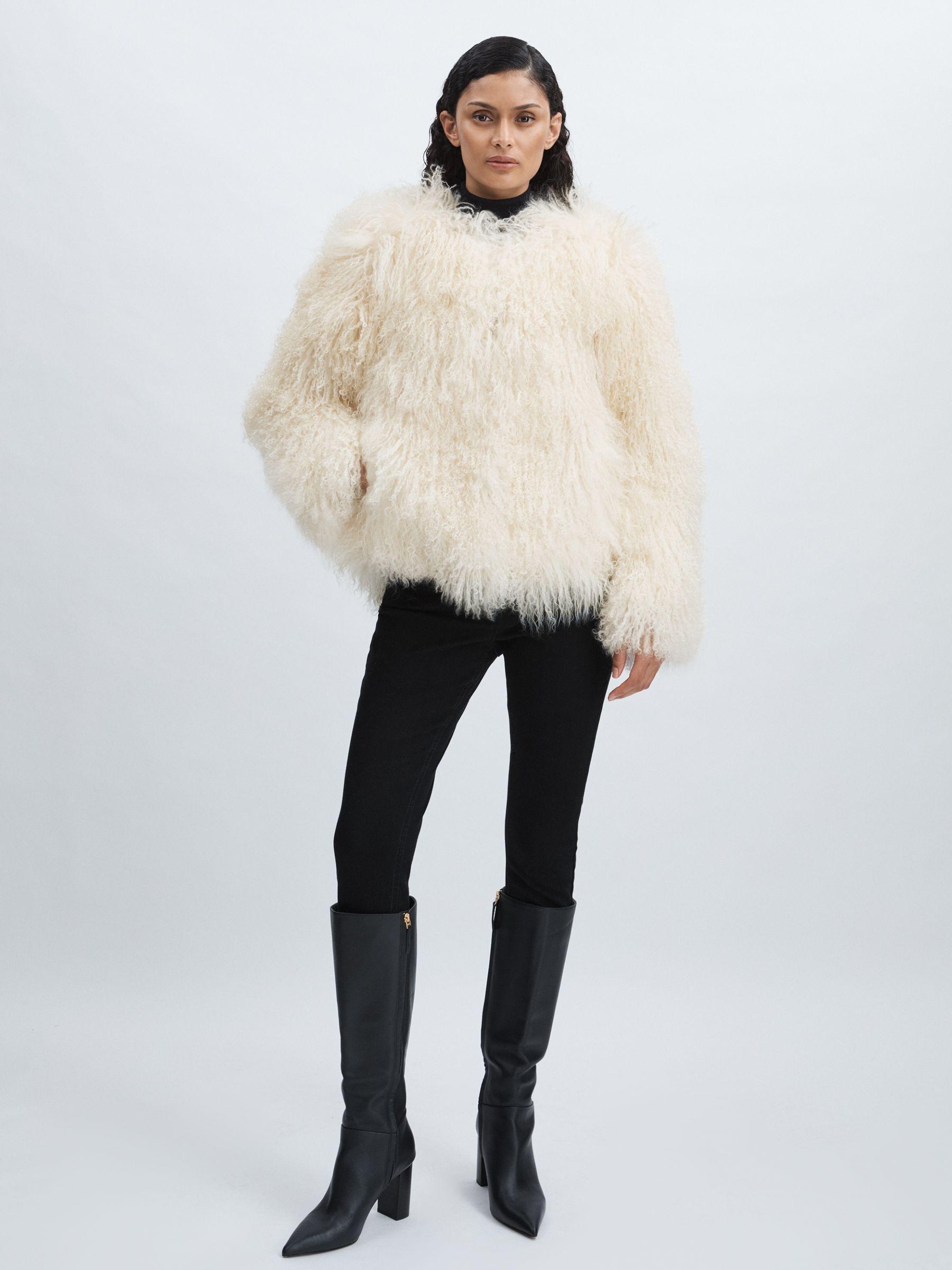 Meotine Shearling Jacket in Cream Product Image