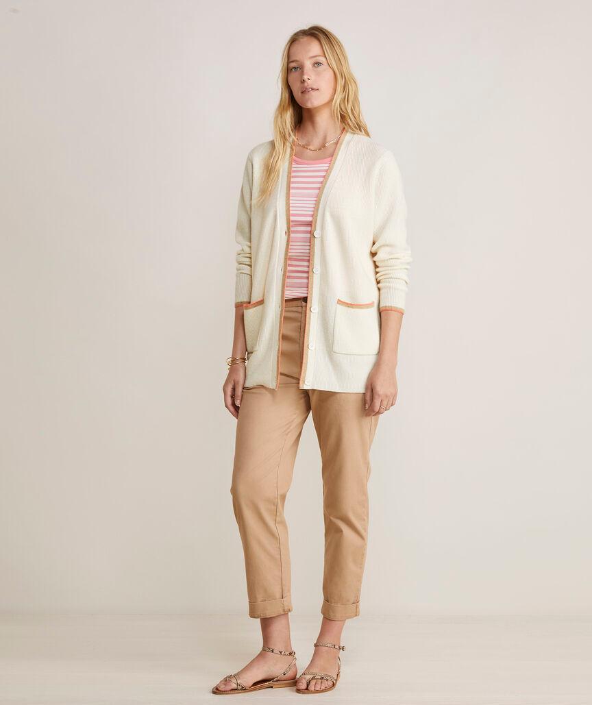 Cashmere Varsity V-Neck Cardigan Product Image