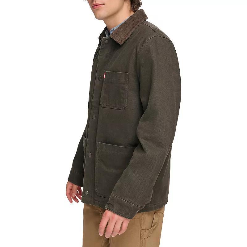 Men's Levi's® Button Trucker Jacket with Corduroy Collar, Size: Medium, Green Product Image