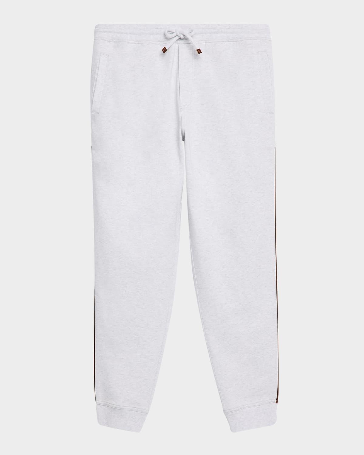 Men's Leather-Trim Drawstring Sweatpants Product Image