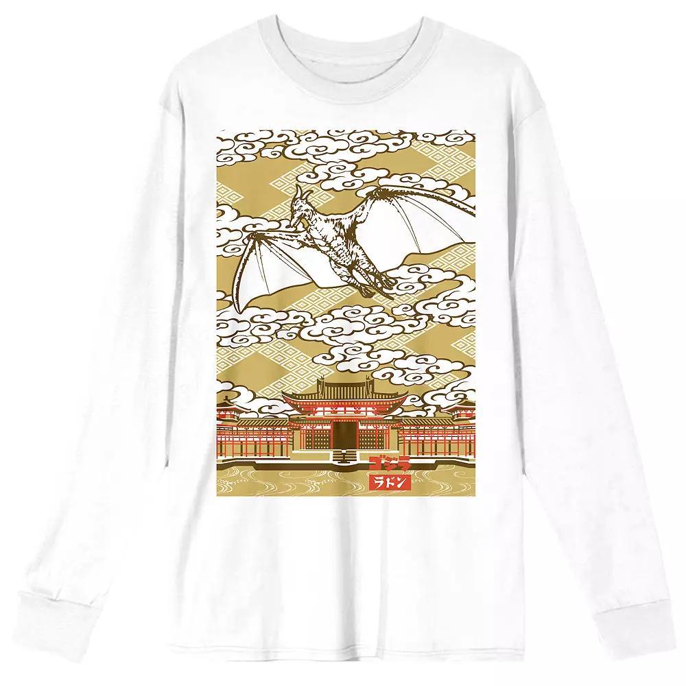 Men's Godzilla Rodan Flying Over Long Sleeve Graphic Tee,  Product Image
