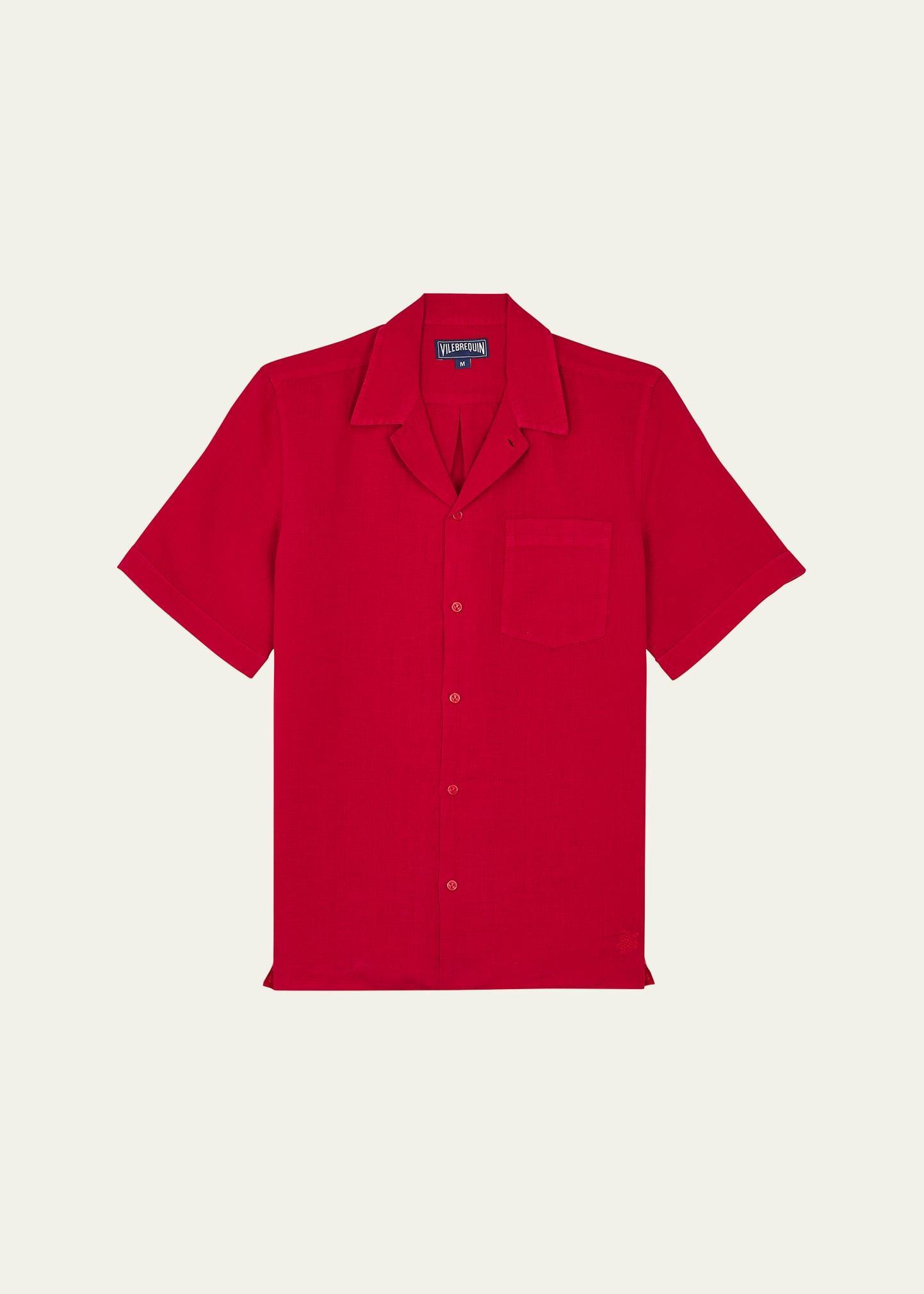 Mens Garment-Dyed Linen Camp Shirt Product Image