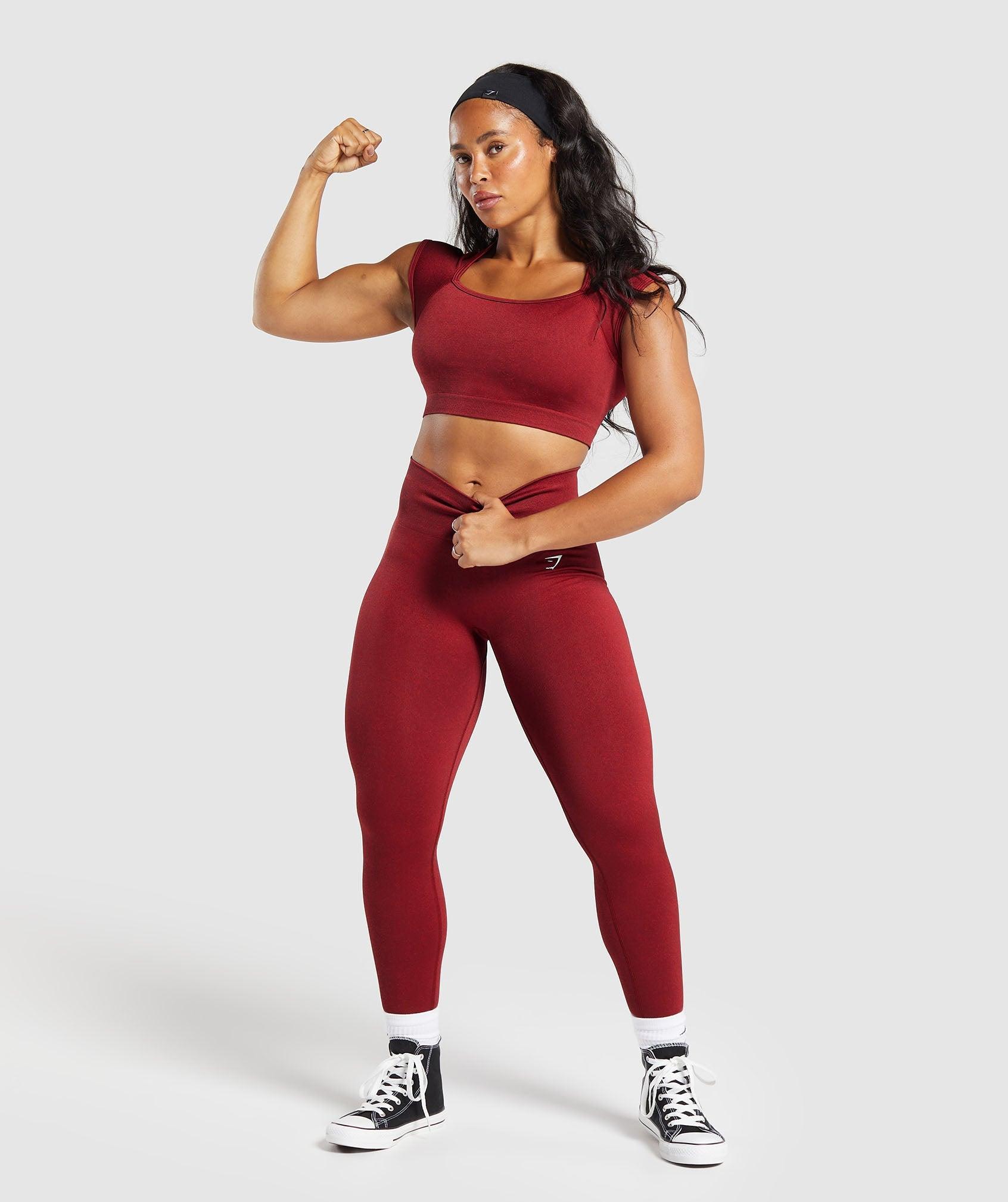 Gymshark Adapt Fleck Seamless Crop Top - Reps Red/Conditioning Red Female Product Image