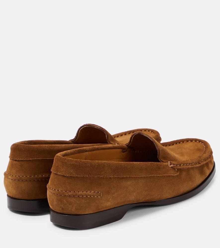 THE ROW Ruth Suede Loafers In Brown Product Image