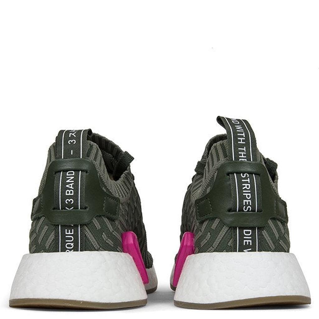 Women's NMD_R2 Primeknit - Olive/Pink Female Product Image