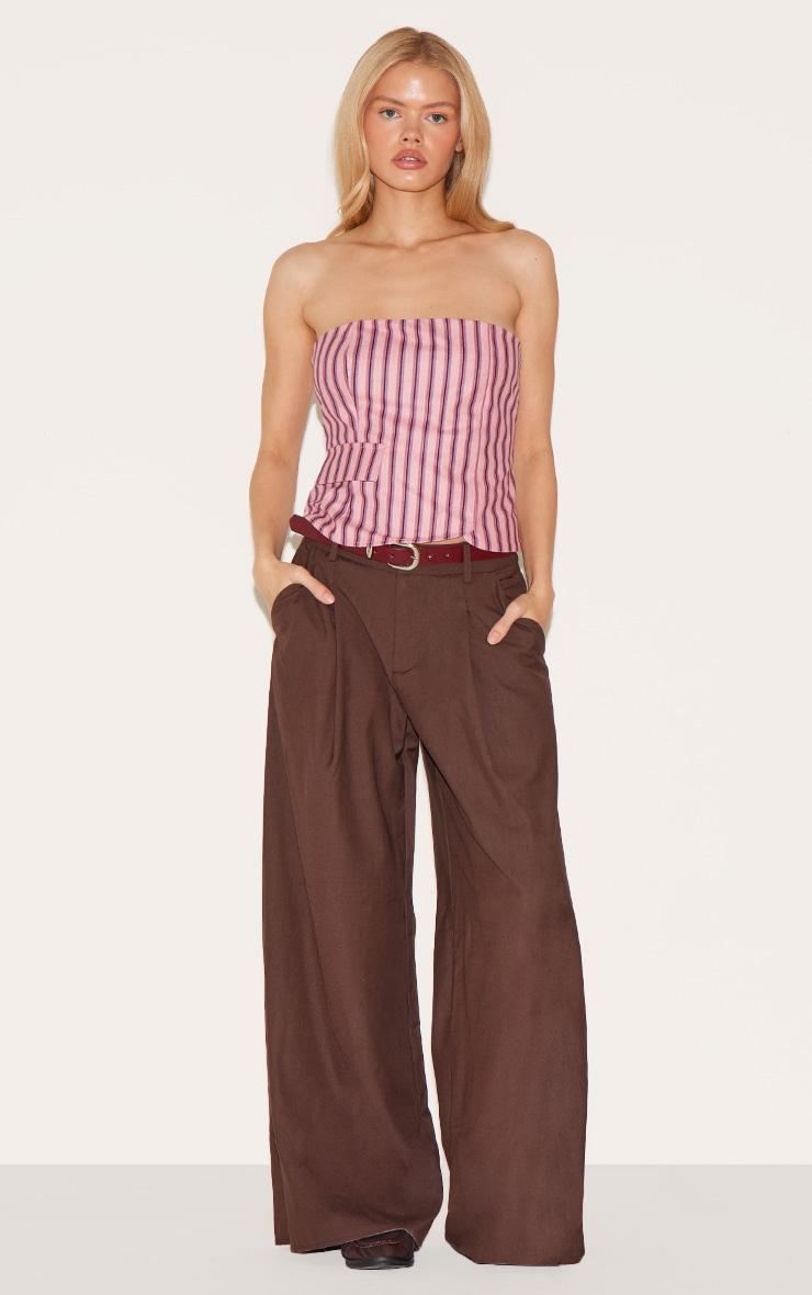 Pink Corduroy Striped Bandeau Product Image