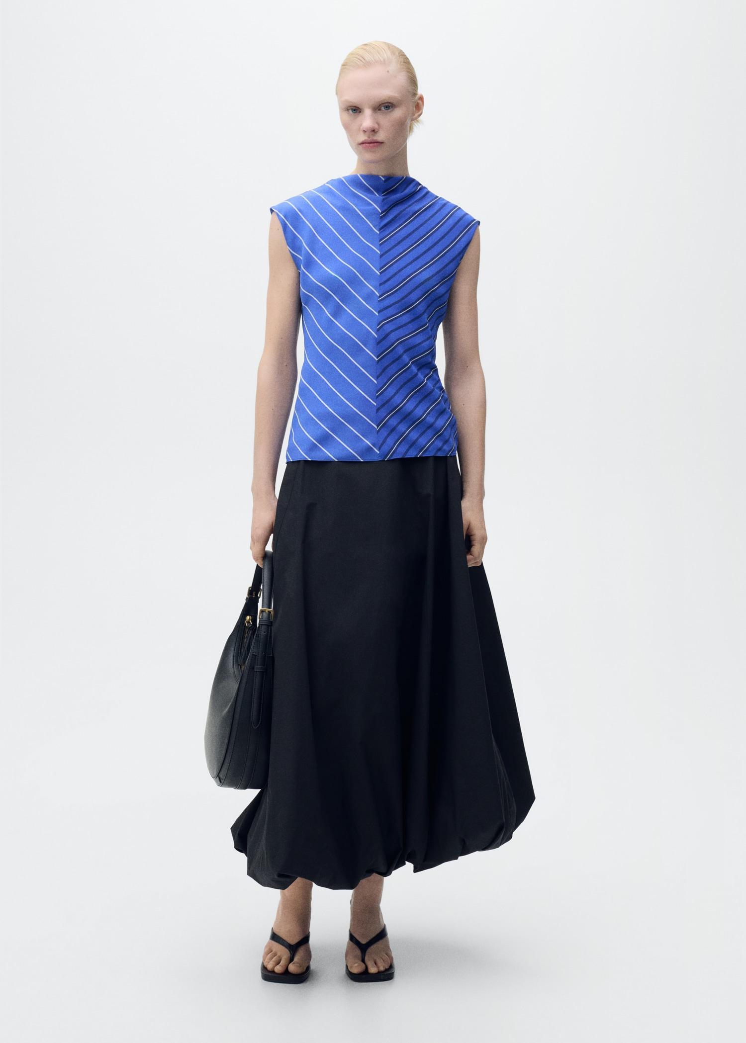 Combined striped blouse - Women | MANGO USA Product Image