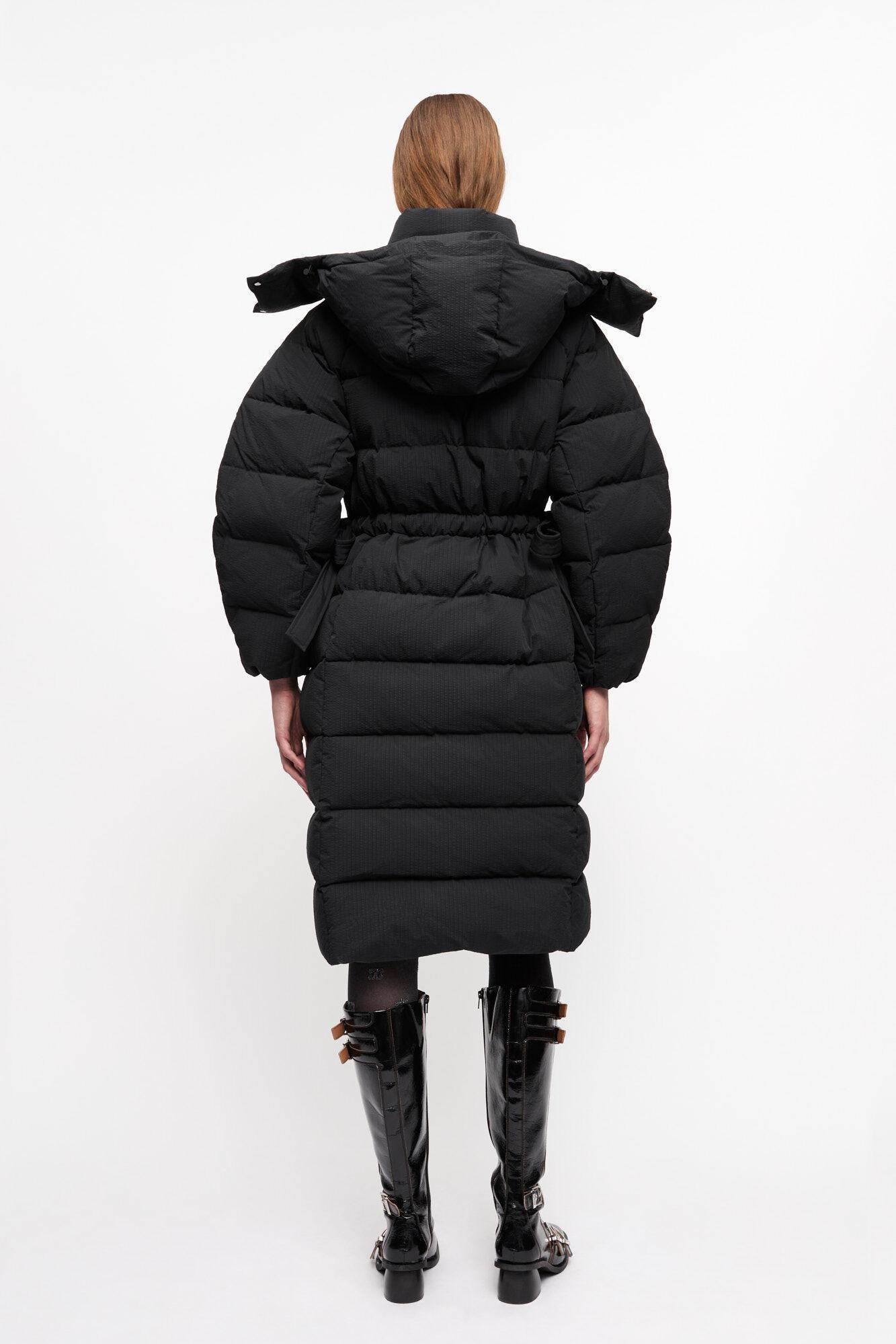 Black Tech Puffer Coat Product Image
