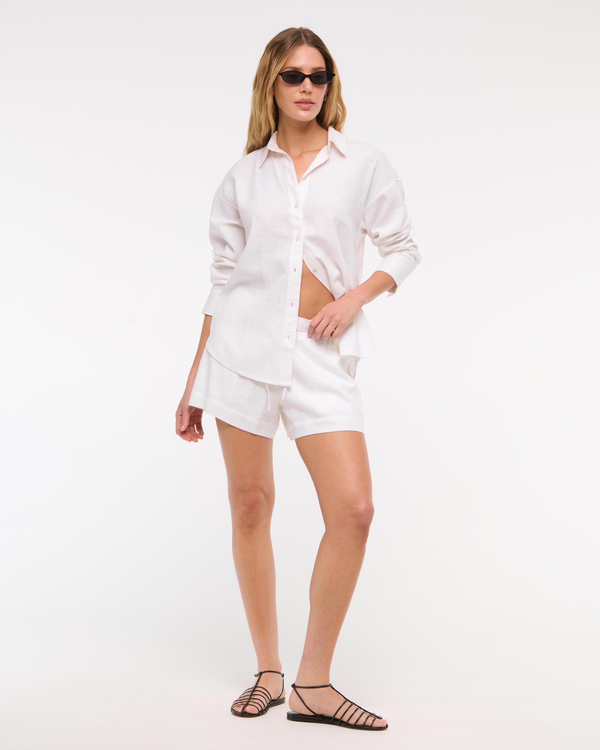 Oversized Linen-Blend Shirt Product Image