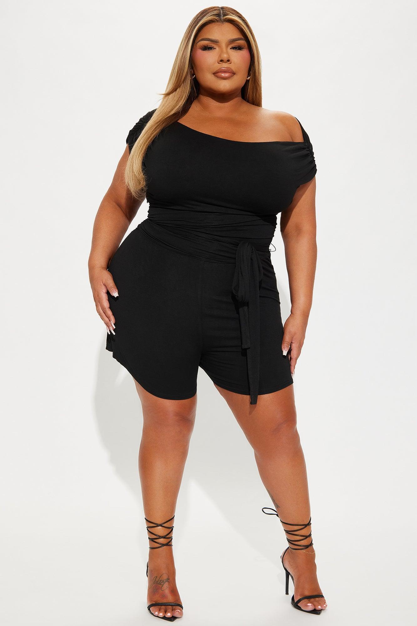 Thinking About You Romper - Black Product Image
