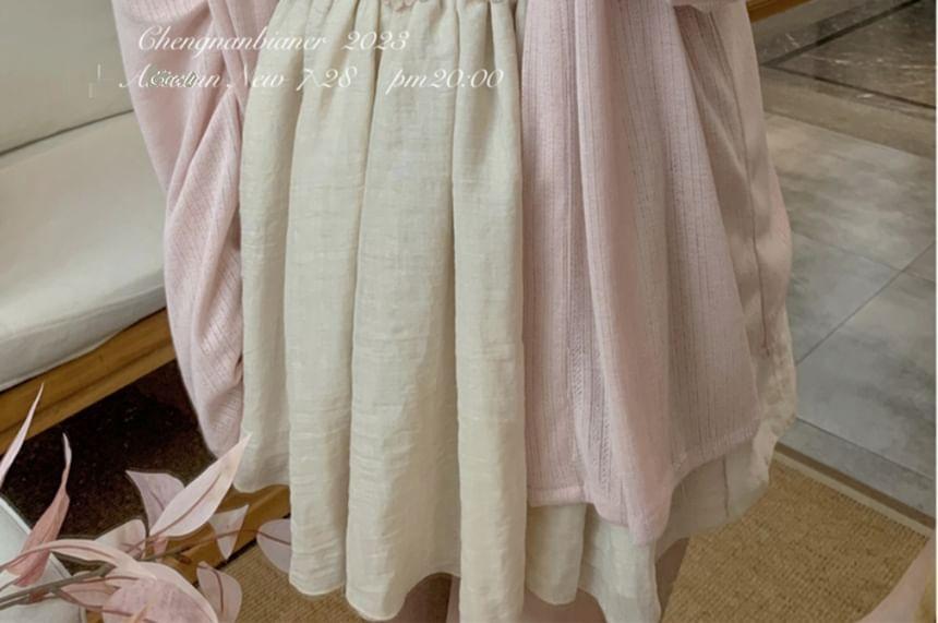 Long Sleeve Crew Neck Button Up Cardigan Product Image