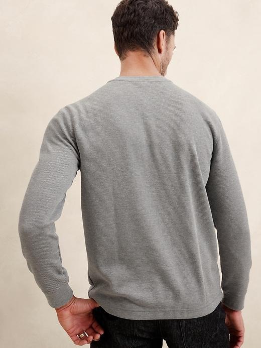 Waffle Knit Thermal Henley Product Image