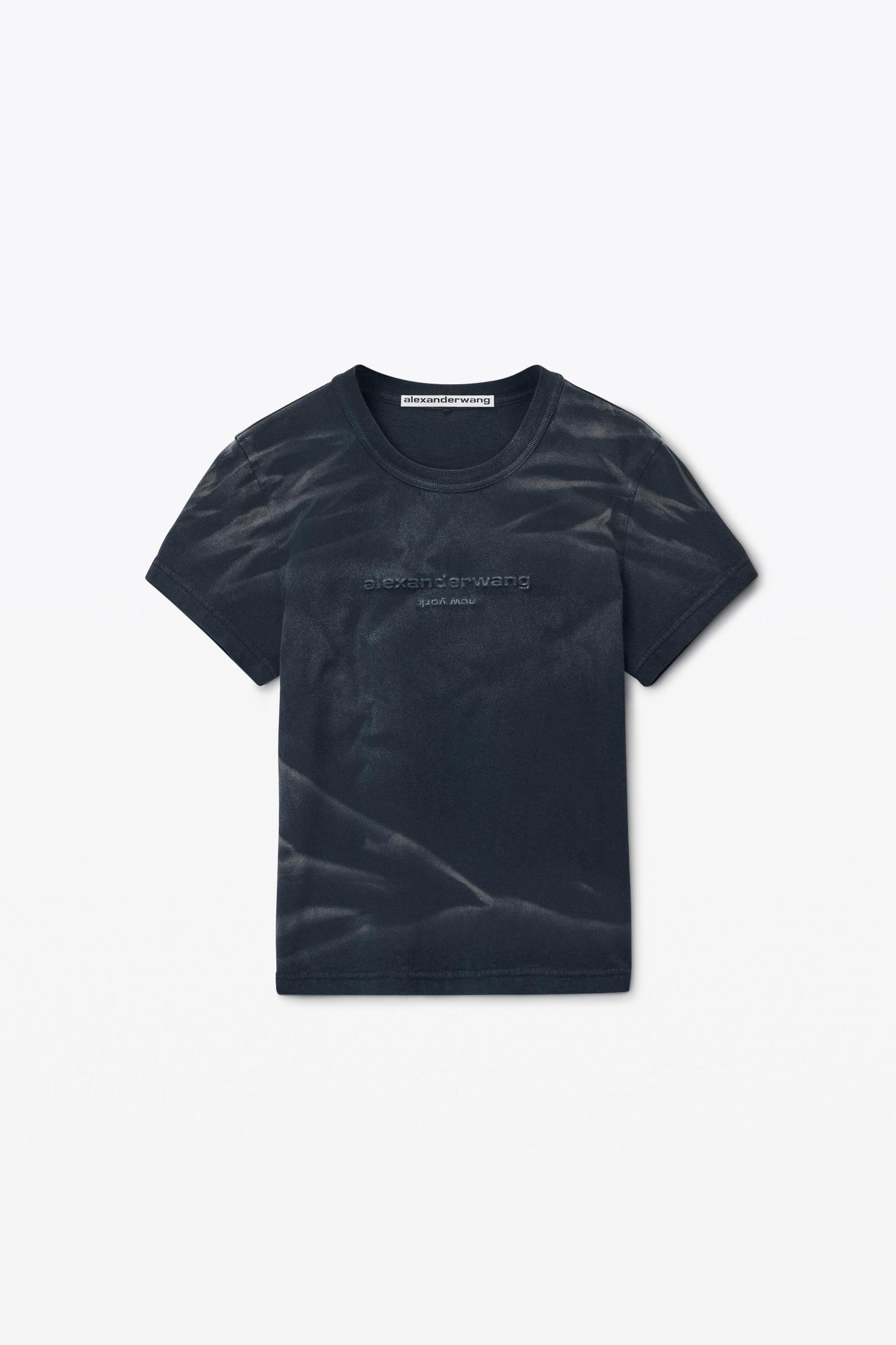 Distressed Logo Shrunken Tee In Cotton Jersey Product Image