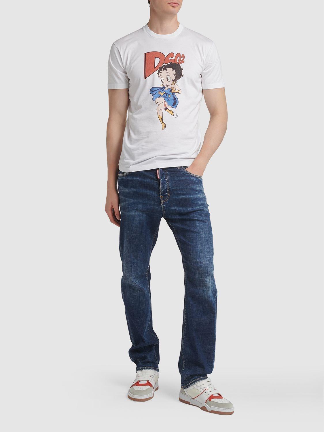 DSQUARED2 X Betty Boop Cotton T-shirt In White Product Image