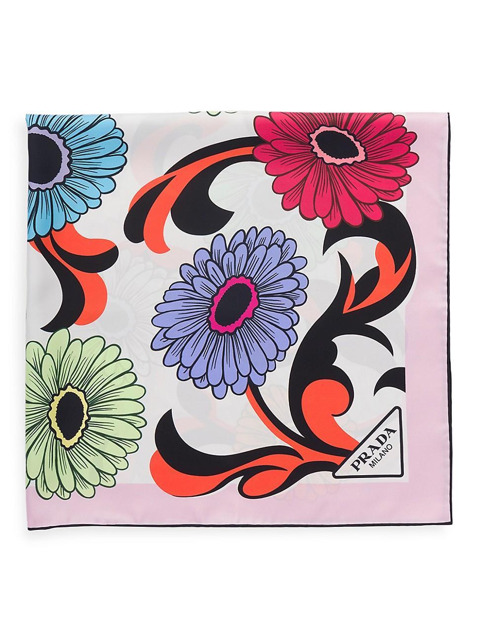 Womens Printed Silk Twill 90CM Square Scarf Product Image