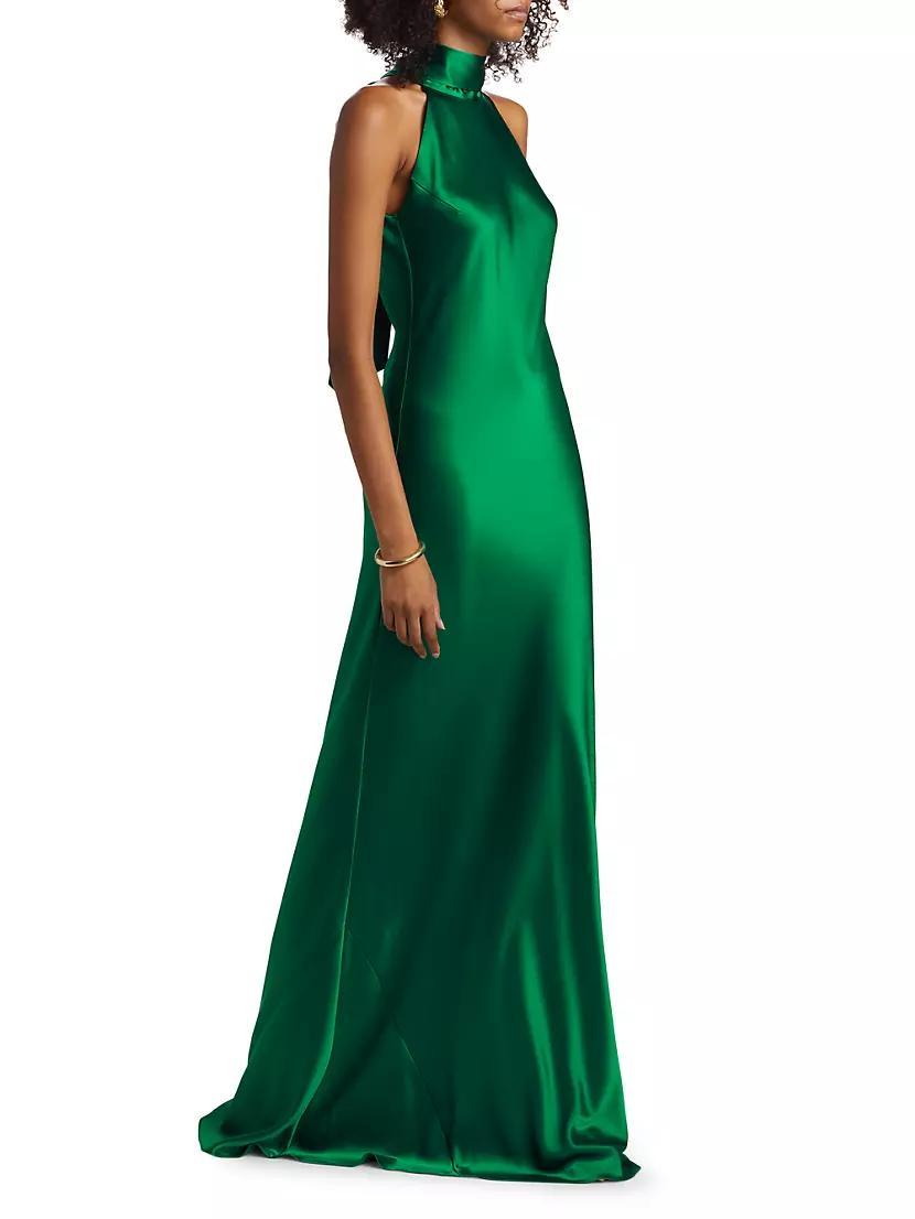 Sienna Satin Halter Gown Product Image