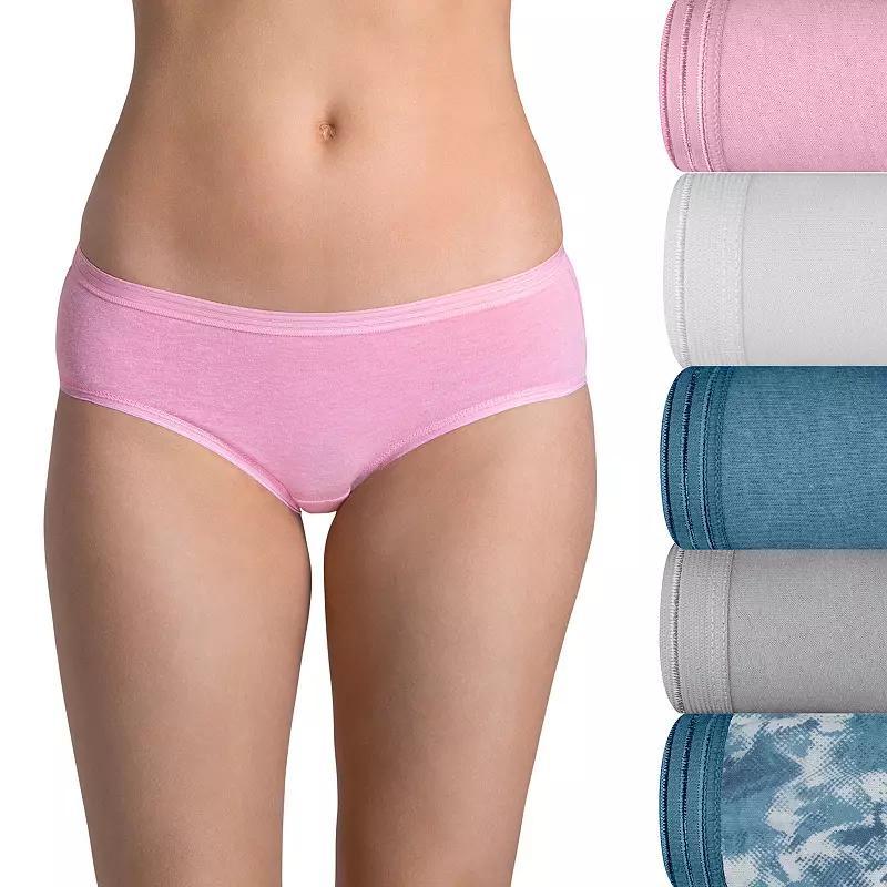 Womens Fruit of the Loom Ultra Soft 5-pack Hipster Panties 5DUSKHP Sweet Ivory Asst Product Image