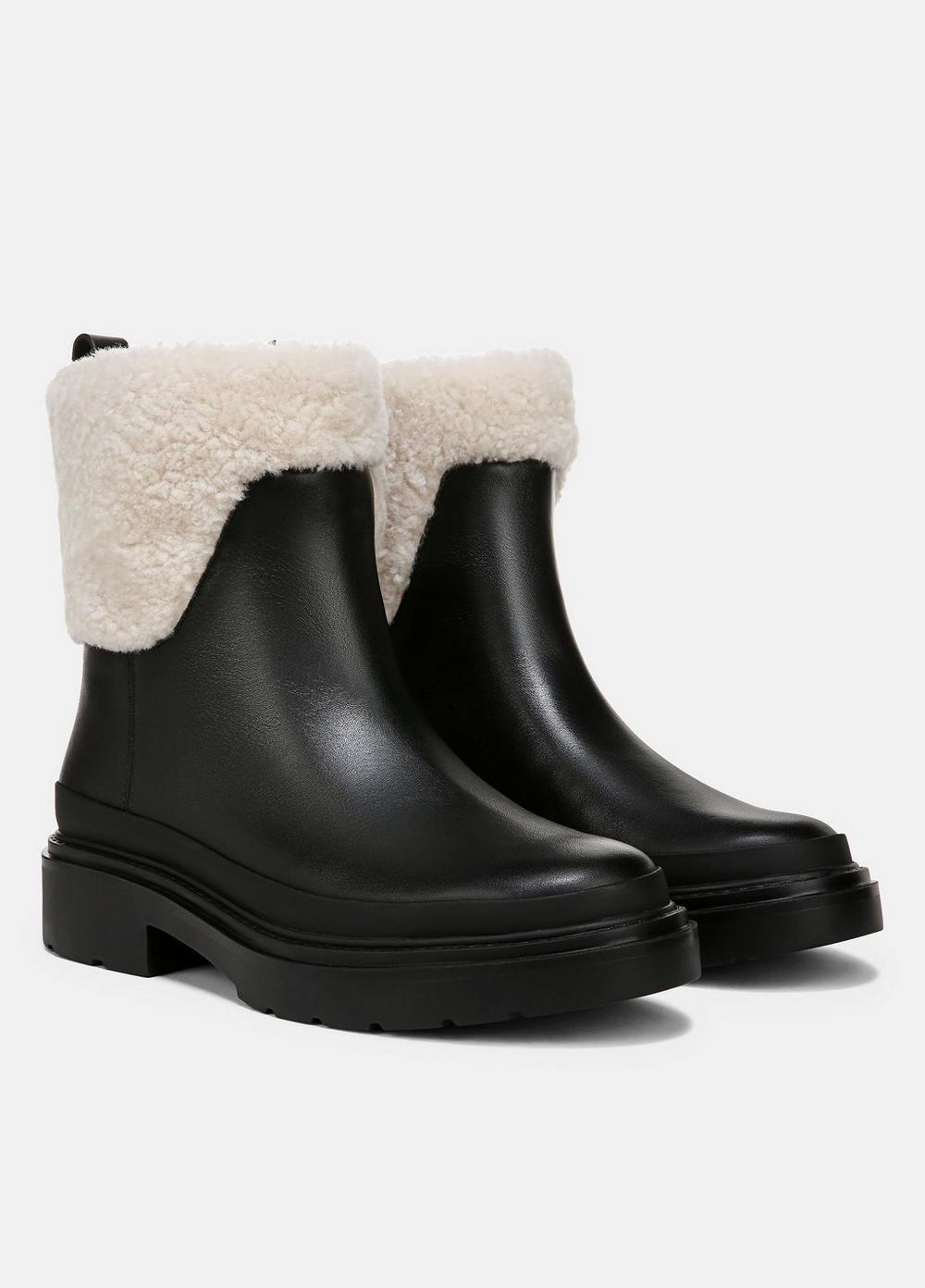 Percie Leather & Shearling Lug-Sole Boot Product Image